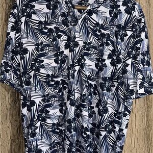 Ariat Floral Print Blue Golf Polo